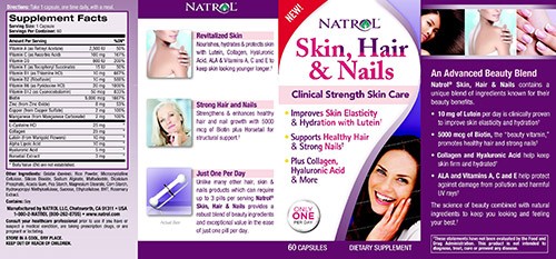 Витамины для кожи, волос и ногтей (Skin, Hair, Nails) от американской компании Natrol: описание добавки, какого эффекта она может достичь. Где купить дешевле всего?