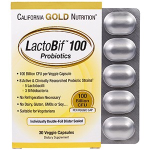 Полный перечень пробиотических добавок LactoBif компании California Gold Nutrition. Полное описание, показания к применению, дозировка