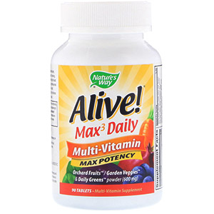 Описание Nature's Way's Alive (Alive!) Max3 Daily поливитаминные комплексы с железом и без него. Разберем состав и инструкцию по применению
