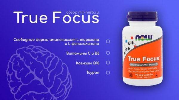 Подробный обзор комплекса Now Foods True Focus для улучшения работы мозга. Изучаем компоненты состава, анализируем показания к применению, обращаем внимание на противопоказания. Ищем лучший вариант покупки