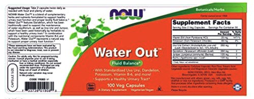 Описание комплекса Now Foods Water Out, предназначенного для выведения лишней жидкости из организма. Где купить дешевле всего?