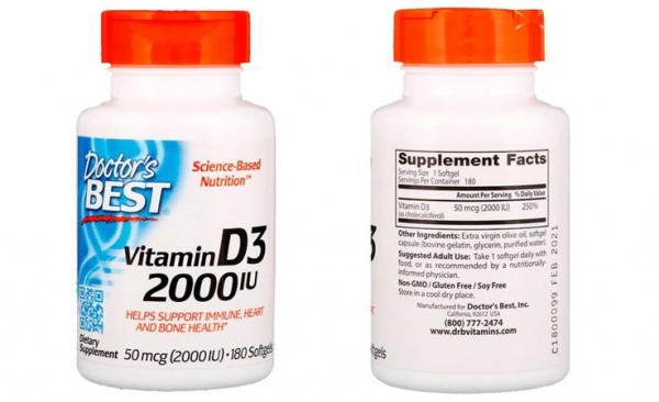 Витамин D3 на Айхерб для взрослых и детей